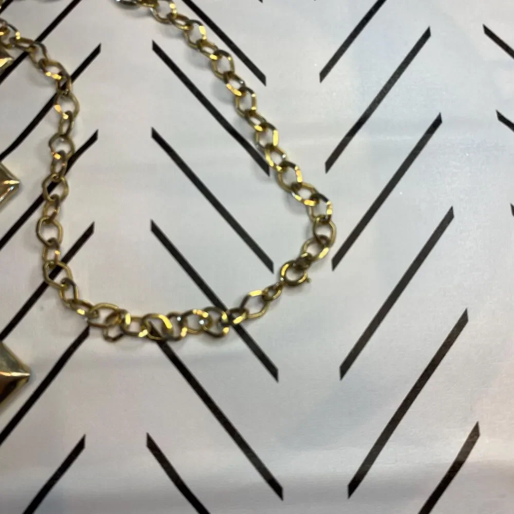 Vintage 70s Napier Gold Toned/Plated and Faux Onyx Necklace